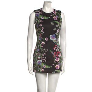 Cynthia Rowley Black floral mini dress NWT
